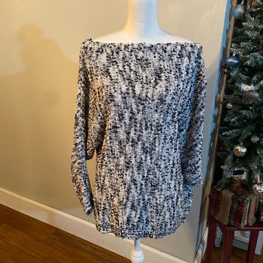 Off the Shoulder Multi Color Sweater